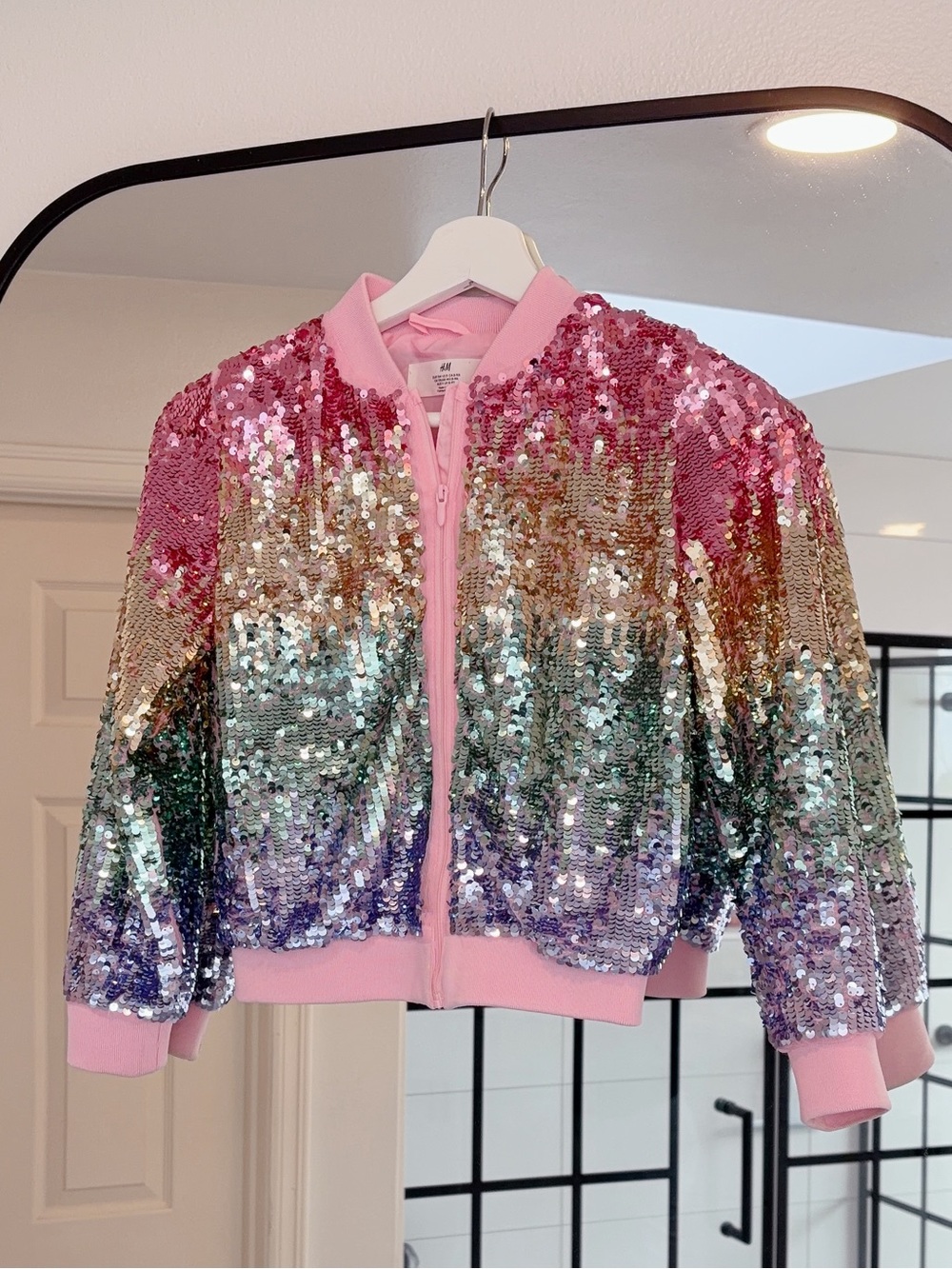 KIDS - H&M Sequined rainbow jacket, Size 8